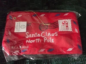 Red felt envelope with zipper closure, to Santa Claus, North Pole 8"x5" - Picture 1 of 3