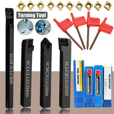 4X Drehmeißel Satz Klemmhalter Drehstahl 10 Wendeschneidplatten Bohrstange - Bild 1 von 4