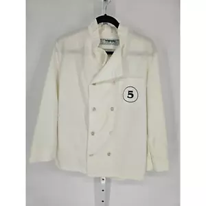 Wrangler Men's White Polyester Blend Durable Double Breasted Chef Coat Size 38 - Picture 1 of 5