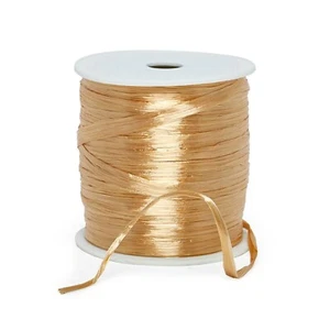 Gold Raffia Bows | Gold Pearlized Raffia Ribbon - 1/4in. x 100 Yds (pm4434959) - Picture 1 of 1
