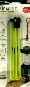 Nuovo Nite Ize Gear Tie 12" Giallo Confezione da 2 Twist Tie Gomma Esterno GLS12-33-2R3 - Foto 1 di 1