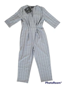 The Fifth Label Ignition grey gingham jumpsuit women's size 14 (XL) 3/4 checked - Picture 1 of 10