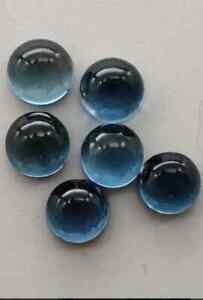 Wholesale Great Natural London Blue Topaz 7X7 mm Round Cabochon Loose Gemstone