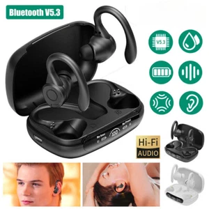 Wireless Bluetooth 5.3 Headset TWS Ohrhörer Ohrhörer Stereo Kopfhörer Ohrbügel - Bild 1 von 16