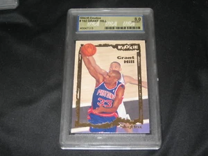 GRANT HILL 1994 EMOTION #102 ROOKIE GENUINE AUTHENTIC BASKETBALL CARD GRADED 8 - Picture 1 of 2
