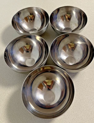 IKEA BLANDA BLANK Small Serving bowl 5" Stainless steel Set of 5 Berry Ice Cream - Image 1 of 4