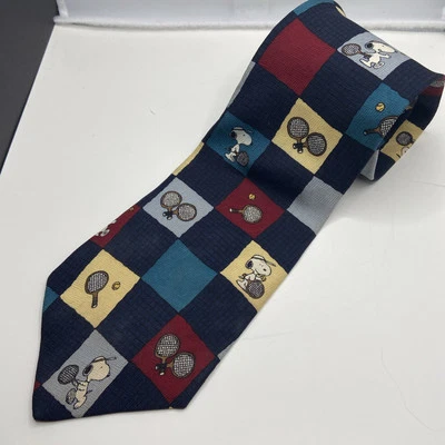 "Corbata Snoopy Joe Pro Vintage Peanuts 1958 tenis azul marino 4"" X 58"" hallazgo raro" Foto 1 de 4