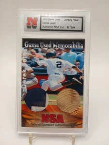 Derek Jeter GAME USED MEMORABILIA JERSEY And Bat Card 1 Of 1 AUTHENTIC NSA - Bild 1 von 5