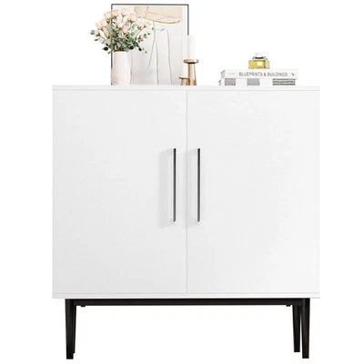 Modern Storage Cabinet, White Kitchen Sideboard Buffet Cabinet with Doors, Co... - Image 1 of 4