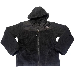 The North Face Full Zip Black Fleece Hoodie Pockets - Size Girl's 14/16 - Picture 1 of 4