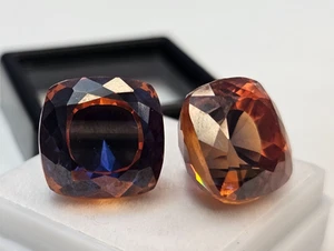 Par de piedras preciosas sueltas corte cojín natural 48-49 quilates zafiro Pitambari FR-030 - Imagen 1 de 13