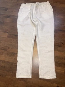 **Francesco Fabbri** Leinen-Hose, Gr. XL, Gr. 54, Weiß, 100% Leinen, NEU - Bild 1 von 10