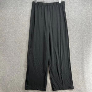 BANANA REPUBLIC Black Wide Leg Pants Women's Medium Classic Fit Elastic Waist - Picture 1 of 5