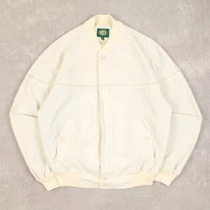 Vintage 90s Full Zip Bomber Jacket M Herren Cream Americana - Bild 1 von 6