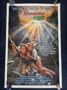 Vintage ROMANCING THE STONE ORIGINAL 27x41 MOVIE THEATER POSTER ZEMECKIS CLASSIC - Picture 1 of 9
