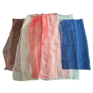 Bunte transparente Schals Set - Nylon Vintage mit einigen Gebrauchsspuren - 5er Set sortiert - Bild 1 von 6