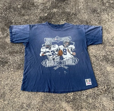 Camisa De Colección Años 90 Dallas Cowboys Nuez moscada Doble Problema Troy Aikman Emmitt Smith 2XL Foto 1 de 4