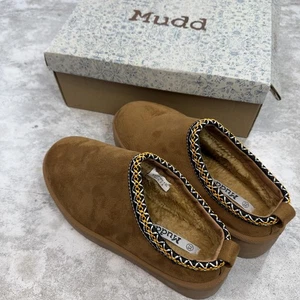Mudd Damenschuhe Größe 7,5 hellbraun Plateau-Clog Hausschuhe Kunstfellstollen STORMY - 13L - Bild 1 von 9
