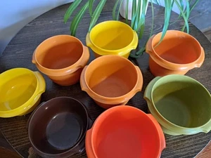 Vintage Tupperware Servalier Bowl Set 8 Piece (2)1323 and (6)886 Harvest Colors - Picture 1 of 7