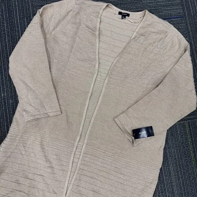 Женский кардиган Alfani свитер XL какао-масло текстурированный вязаный открытый передний - Изображение 1 из 4