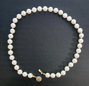 Women's Jewelry Necklace Simulated Pearls 7.5" Length Choker Round White - Picture 1 of 5