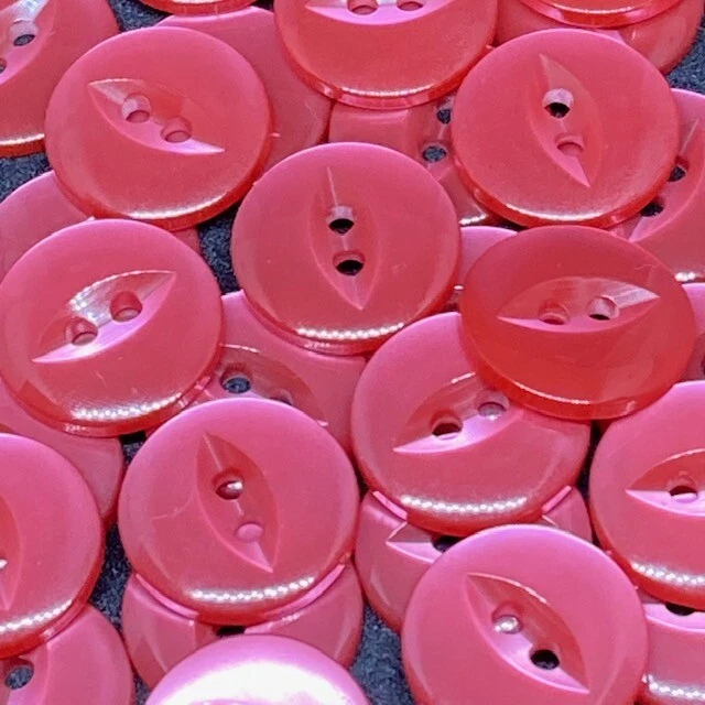 Polyester Fish Eye Buttons Red Pack of 10 - Image 1 of 1