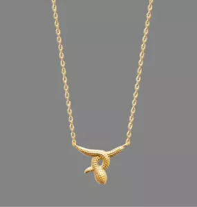 750/1000 18k Gold Plated "Snake" Pendant Necklace - Picture 1 of 4