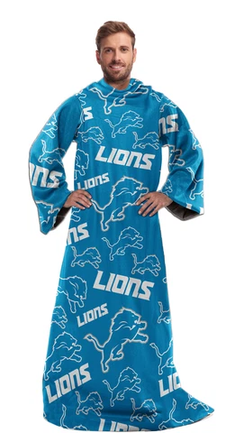 Northwest NFL Detroit Lions Toss Silk Touch Comfy Throw with Sleeves Cover