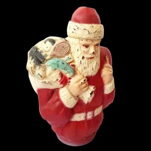 Very Nice Antique 1930 Santa Claus Bust w/Toys Bag Figural Glass Candy Container - Picture 1 of 6