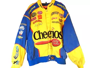 CHAQUETA NASCAR BOBBY LABONTE #43 CHEERIOS RACING AMARILLA AZUL PARA HOMBRE XXXL ¡BONITA!! - Imagen 1 de 24