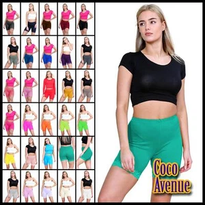 New Ladies Plain Scallop Lace Trim Gym Active Summer Cycling Shorts Tights Pants - Picture 1 of 159