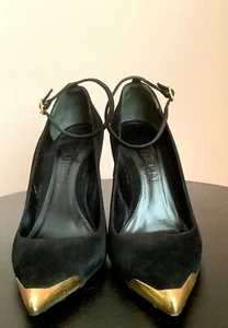 Alexander McQueen Gold Tap Wedge Shoe 37 - Picture 1 of 9