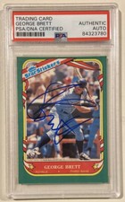 1987 Fleer Star Sticker GEORGE BRETT Signed Baseball Card PSA/DNA Royals #15