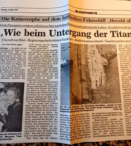 KATASTROPHE BRITISCHES FÄHRSCHIFF "HERALD OF FREE ENTERPRISE ZEEBRUGGE v.1987 (Y - Picture 1 of 1
