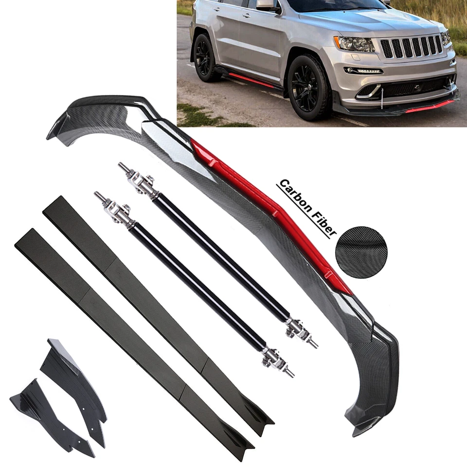 For Jeep Grand Cherokee Front Rear Bumper Lip Spoiler Splitter Body Kit Side - Image 1 of 4