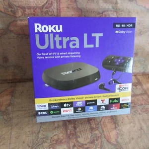 New/Sealed - Roku Ultra LT Streaming Device 4K/HDR/Dolby Vision & Voice Remote - Picture 1 of 4