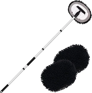62" Car Wash Brush Kit Mitt Mop Sponge with Long Handle Chenille Microfiber Car - Picture 1 of 12