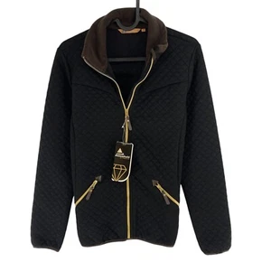 Peak Mountain Women Black Full Zip Jumper Sweater Size M - Picture 1 of 11