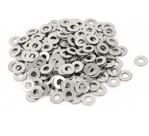 a15090700ux0160 200pcs 304 Stainless Steel M3 Flat Washers Spacers Gasket Silver - Picture 1 of 2