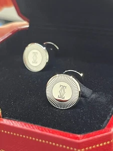 Gemelli Originali Cartier logo doppia C di Cartier motivo sole in argento 925 - Imagen 1 de 3