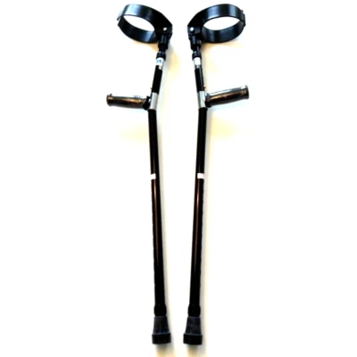 Forearm Crutches Black Size M (Pair) Walking Lightweight Adjustable Small Cuff - Image 1 of 3