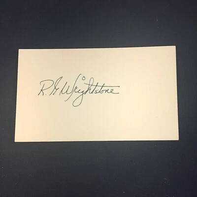 Russ RG Wrightstone Signed 3x5 Card 1920-28 Phillies New York Giants D.69 - Image 1 of 2