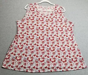 Avenue Tank Top Womens 22 24 Red White Blue Floral Sleeveless Spring Summer Knit - Picture 1 of 9