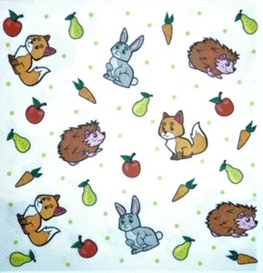 4 x Single Paper Napkins Decoupage Crafting Table Funny Wild Animals 35 - Picture 1 of 2