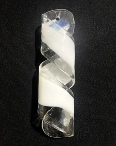 Mazzega Murano Kronleuchter Ersatzglas Prisma oder Kristall in weiß Kunstglas - Bild 1 von 7