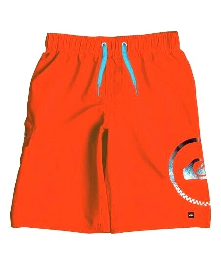  Pantalones cortos de natación Quiksilver para niños pequeños 2/2T forrados de malla naranja brillante Foto 1 de 1