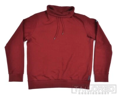 Pullover de lujo ARMANI JEANS rojo liso cuello enrollado algodón cordón para hombre - XL Foto 1 de 4