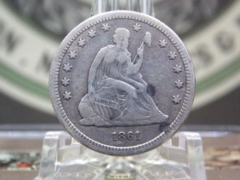 1861 "P" Seated Liberty Silver Quarter 25c #9 East Coast Coin & Collectables Inc Cover