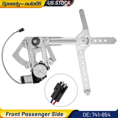 Power Window Regulator w/ Motor Front Passenger Side Right For Chevy GMC Truck - Image 1 of 4