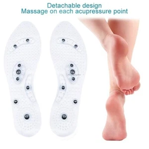 Acupressure Magnetic Massage Soft Foot Insoles, Cut-able Shoe Pad to Slim Body - Picture 1 of 9